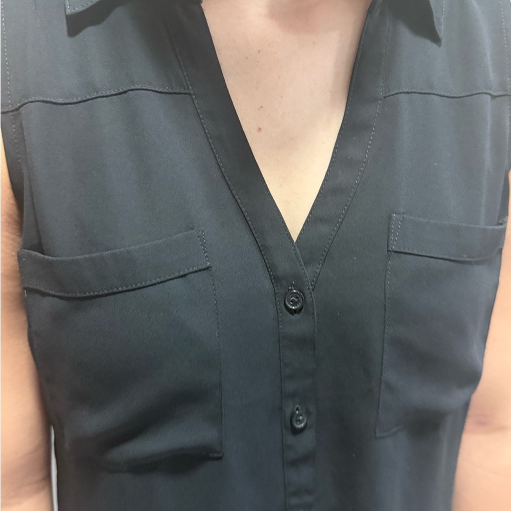 Express Black Button-Down Blouse - image 5